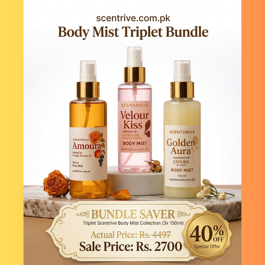 Body Mist Triplet Bundle – Pack of 3 Premium Body Mists (150ml Each)
