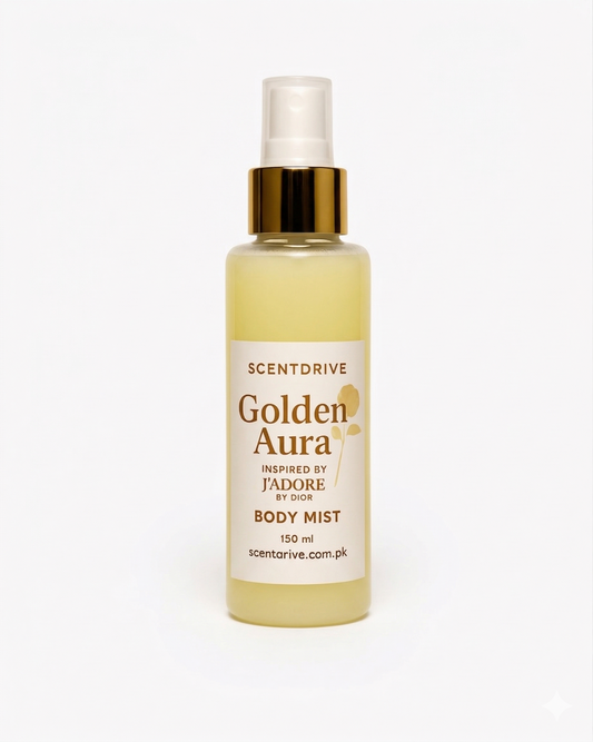 Golden Aura – 150ml Elegant Floral Body Mist for Women