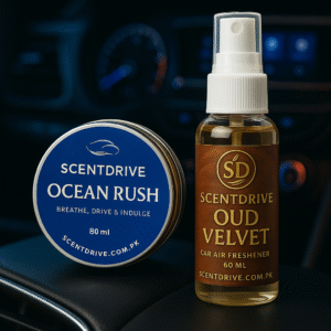 SCENTDRIVE Combo – Ocean Rush Canister (80ml) + Velvet Oud Spray (60ml)