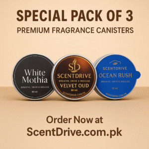 Special Pack of 3 – Premium Fragrance Canisters (Velvet Oud, Ocean Rush & White Mothia)
